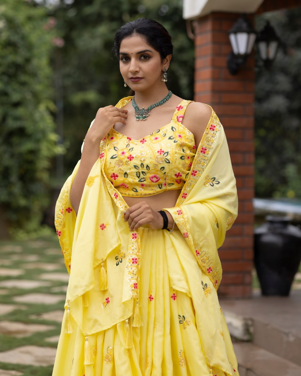 Wedding Collection Yellow Embroidery Lehenga Choli