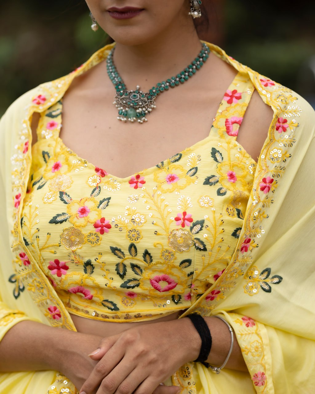 Wedding Collection Yellow Embroidery Lehenga Choli