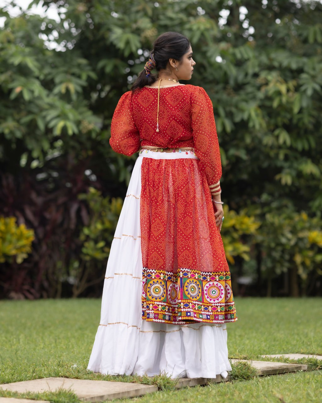Lehenga with Gamthi & Mirror Work