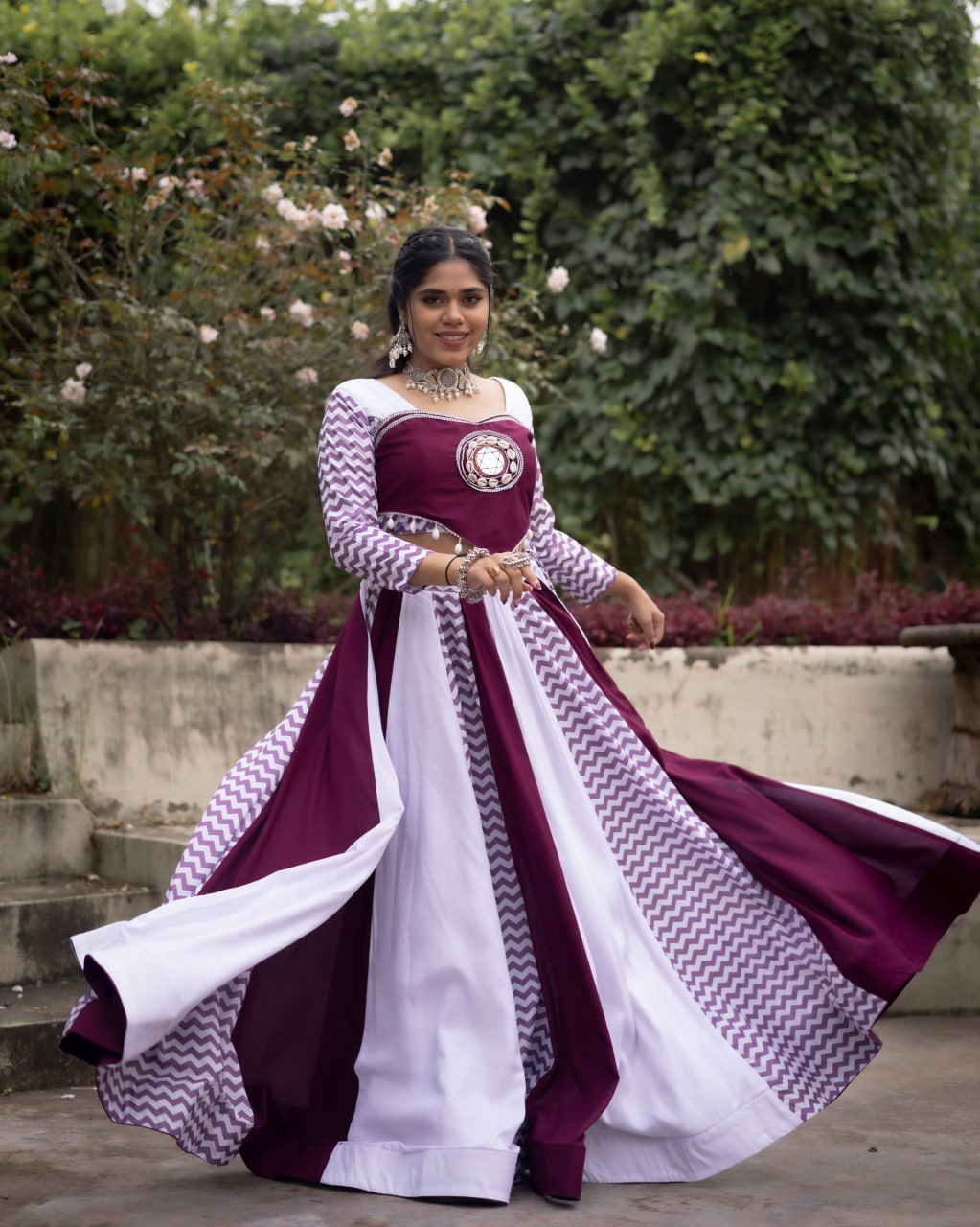 Women Pure Rayon Cotton Lehenga Cord-Set