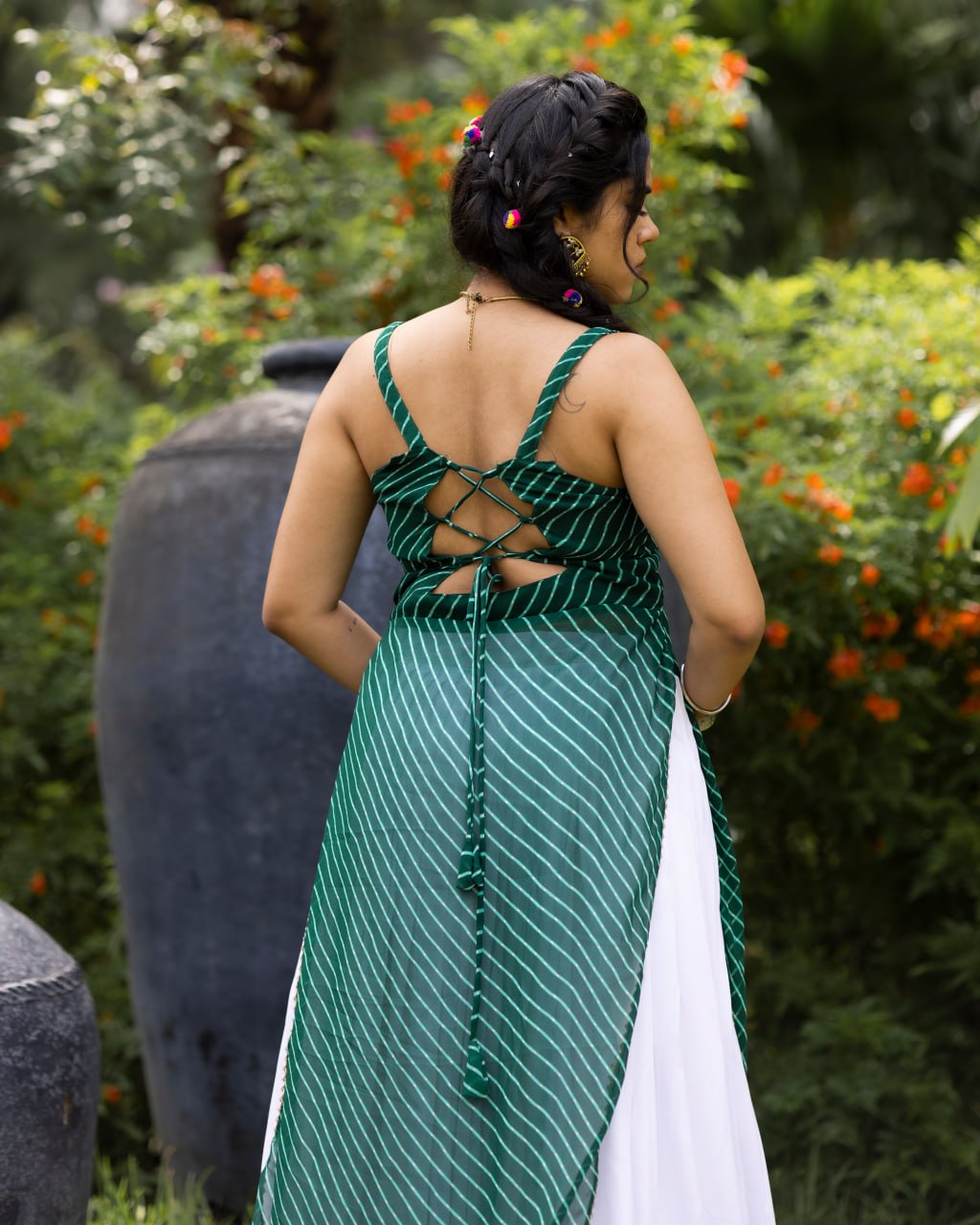 Navratri Special Embroidered Indo-Western Lehenga Set with Sheer Jacket