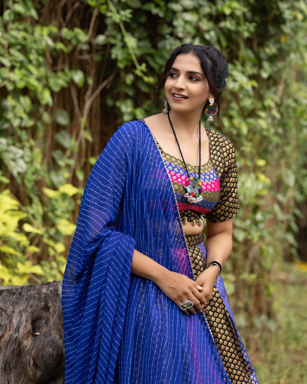 Multi Kali Jacquard Silk Weaving Lehenga Choli With Dupatta