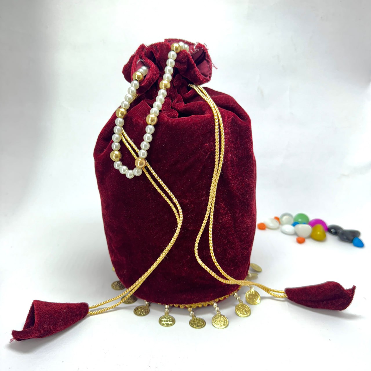 Designer Velvet Batwa with Pearl Handle