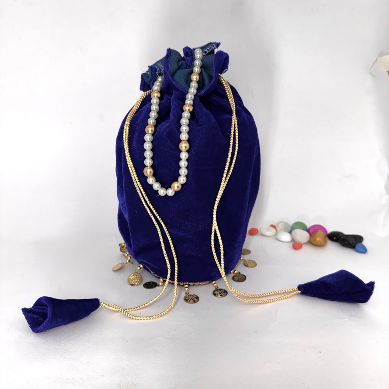 Designer Velvet Batwa with Pearl Handle