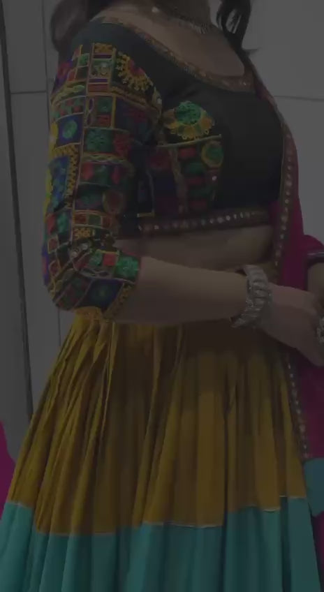 Multicolor Gujarati Patchwork Navratri Chaniya Choli