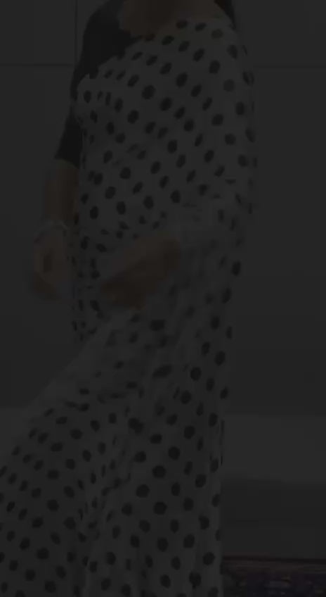 Pure Satin Sarees in Floral and Polka Dot Prints