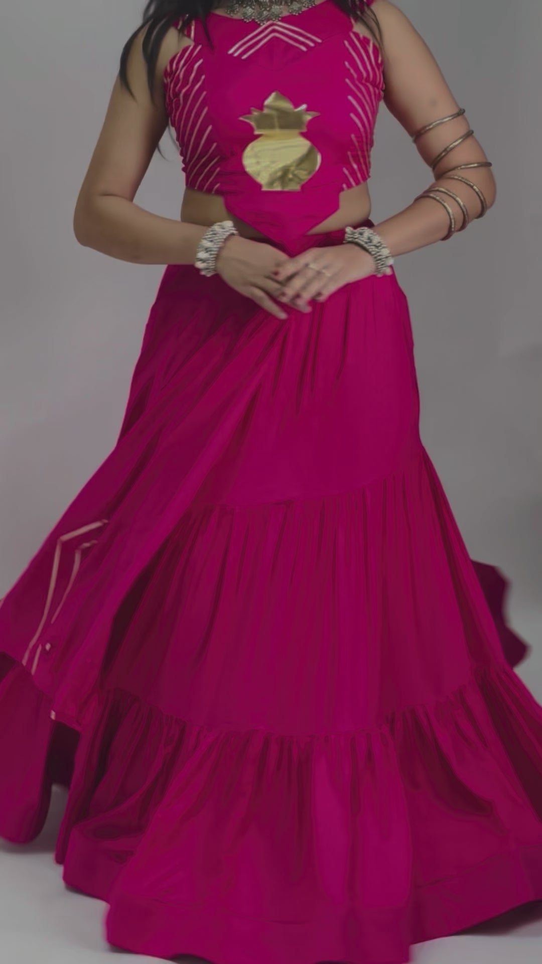 Garba Lehenga Choli with Traditional Kalash Motif