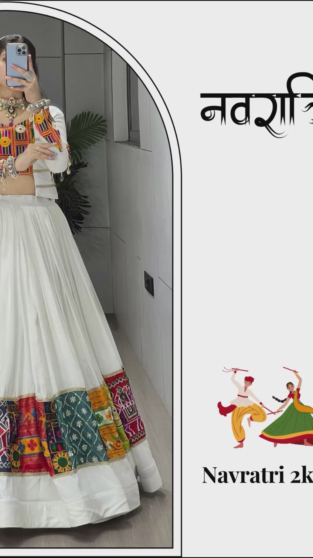 Pure Rayon Cotton Heavy Gamthi Work Navratri Lehenga Choli