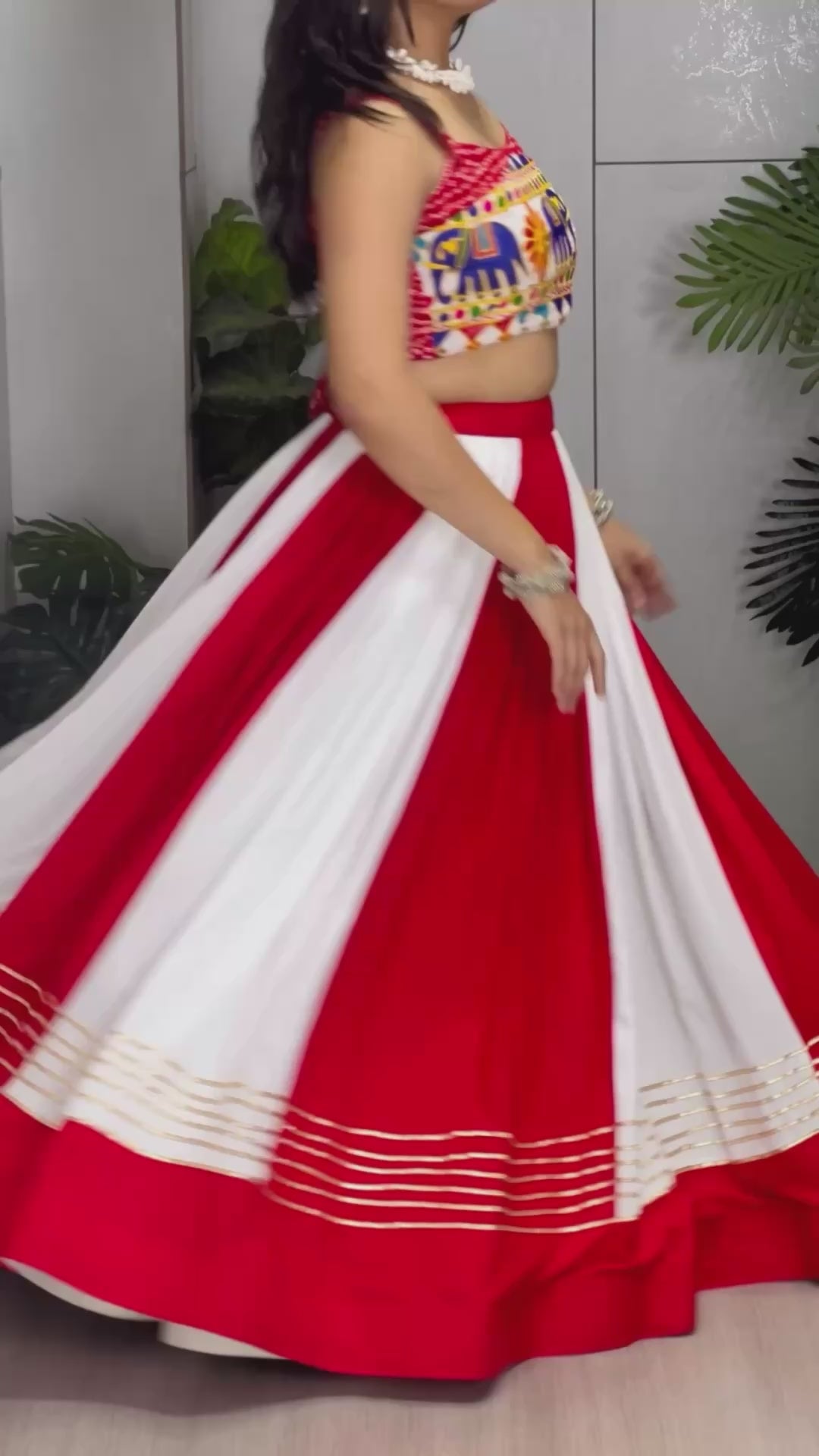 Beautiful Multi Kali Work Chaniya Choli With Fancy Blouse