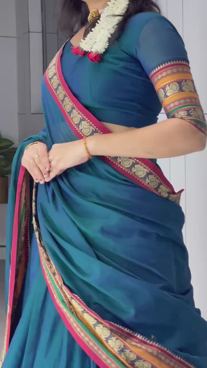 Pure Chanderi Cotton Lehenga With Unstitched Blouse
