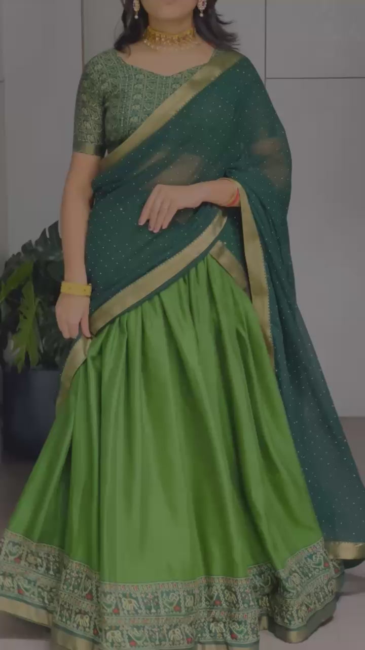 Traditional Patola-Cotton Silk Lehenga
