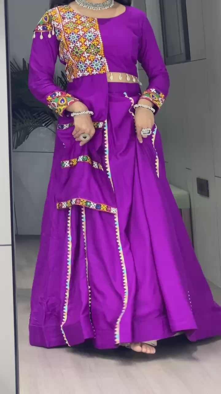 Gamthi and Real Mirror Work Chaniya Choli
