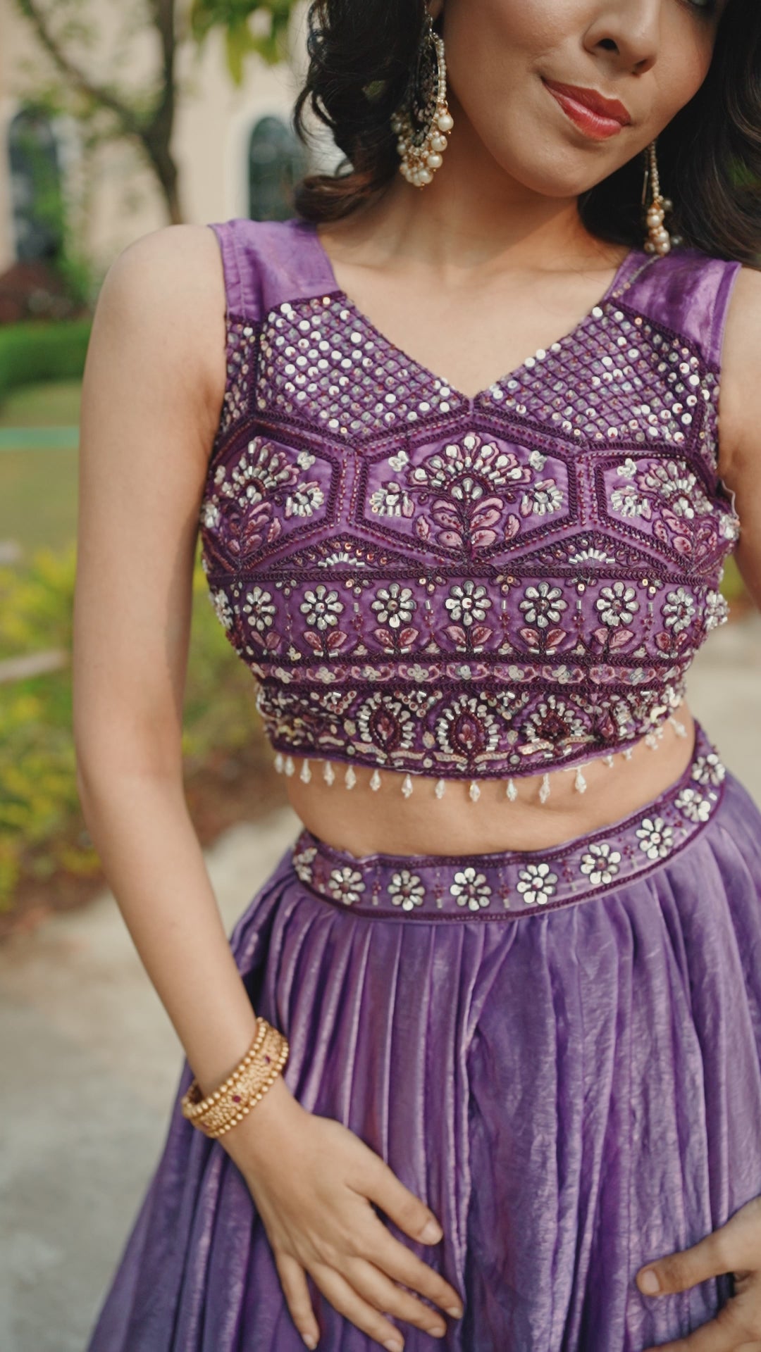 Fendy Silk  Beads Work Lehenga Choli Set