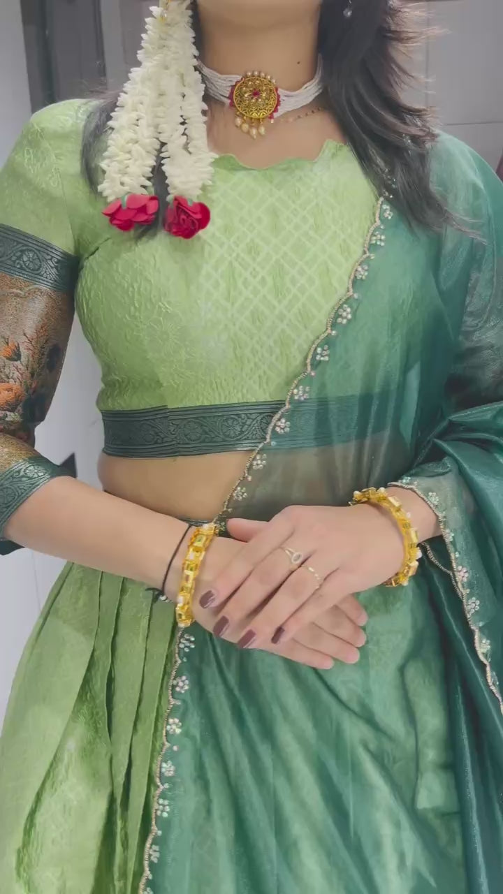 Silk Woven Lehenga Choli With Dupatta