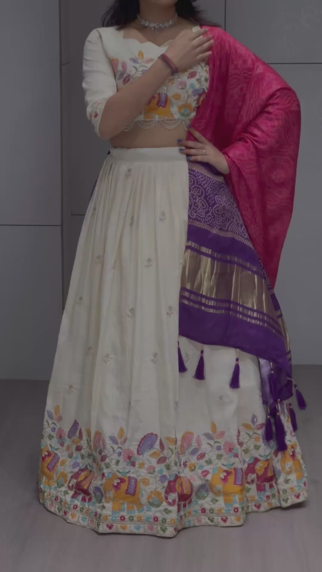 Designer Embroidered Lehenga Set with Gaji Silk Dupatta